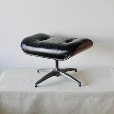 Vintage Eames Lounger Style Ottoman Stool with Swivel Seat 