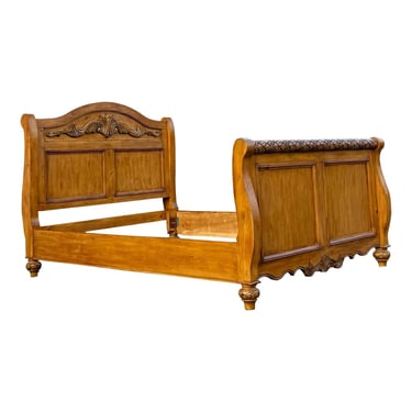 Rustic Farmhouse Carved Pine Bed - Full or Queen Size 
