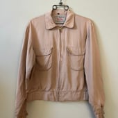 Used 50–60s Gabardine Jacket, Size L–XL, Serval Zip, Vintage
