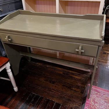 Green painted wood desk. 40” x 17” x 32” 