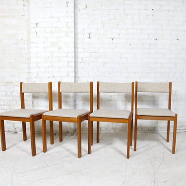 Vintage MCM set of 4 teak dining chairs Made in Denmark | Free delivery only in NYC and Hudson Valley aras 