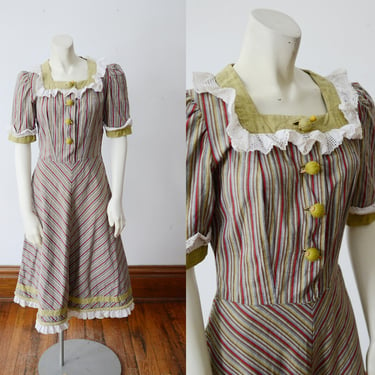 1940s Saks Fifth Avenue Striped Dress - XS/S 