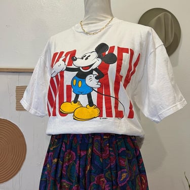 Vintage Mickey Mouse Disney USA Oversized Cotton Short Sleeve Graphic Tee Unisex 