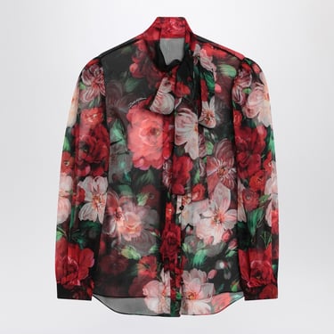 Dolce&Gabbana Shirt With Bow In Chiffon With Floral Print Women