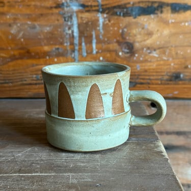 Espresso Cup - Blue and Brown Clay Patterned 