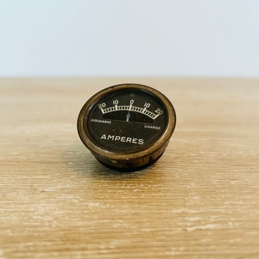 Vintage Industrial Steampunk Gauge Meter Indicator Amperes Gauge 