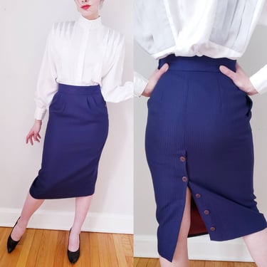 Dark navy blue pencil clearance skirt