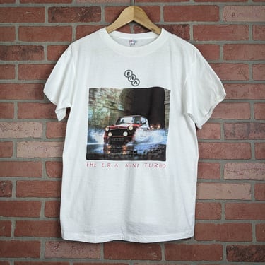 Vintage 90s E.R.A Mini Turbo Mini Cooper ORIGINAL Car Promo Tee - Medium 