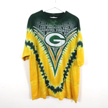 vintage y2k GREEN BAY PACKERS vintage oversize ben & jerry's style vintage football nfl t-shirt -- size 2xl 