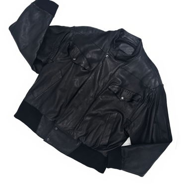 Claude Montana 80s black leather jacket
