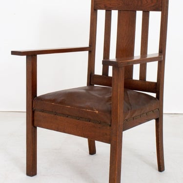 Arts and Crafts Stickley Style Oak Armchair