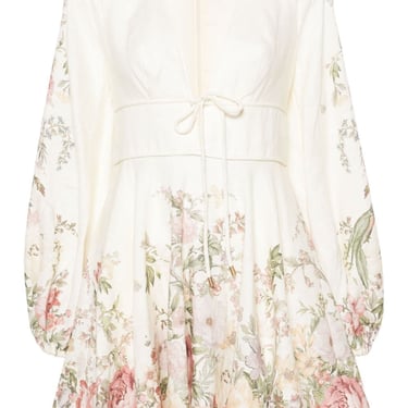 Zimmermann Women Floral Print Linen Mini Dress