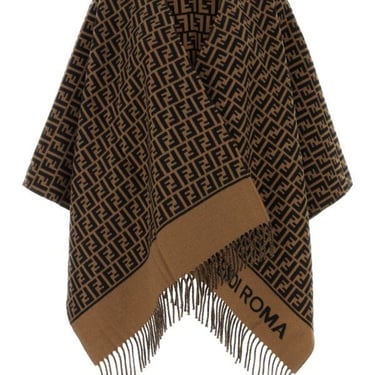 Fendi Women Embroidered Wool Blend Cape