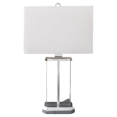Modern Glass &amp; Chrome Table Lamp