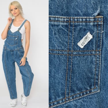 80s Guess Overalls Pleated Denim Dungarees Georges Marciano Jean Jumpsuit Overall Pants Bib Retro Carpenter Vintage 1980s Small 3 