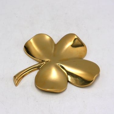 vintage Gold Four Leaf Clover Paperweight 1984 