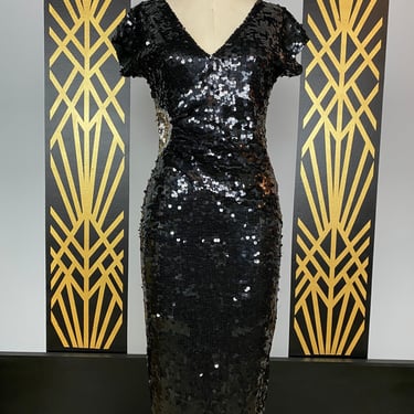 80s Bombshell Sequin Embellished Strapless Dress // Retro Pinup