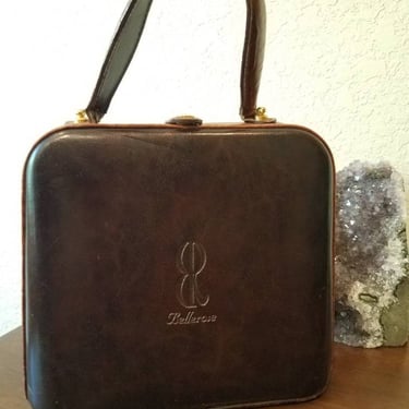 Brown handbag vintage by Bellerose,1970s 
