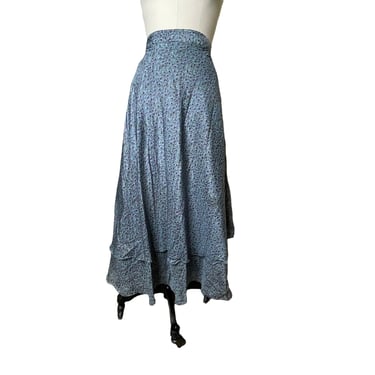 Jedzebel Long Blue Purple Layered Silk Sari Wrap Skirt. Size m, nwt 