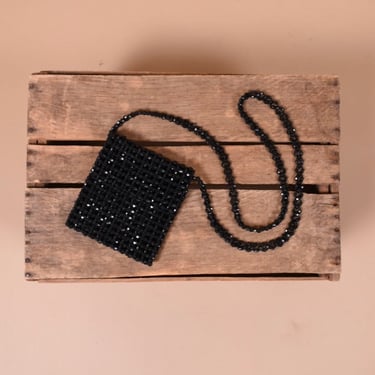 Black Beaded Mini Bag By Express