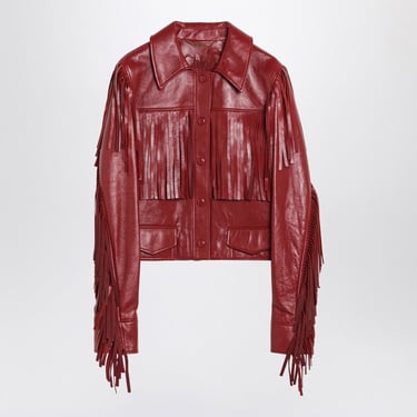 Chloé Fringed Red Leather Jacket Women