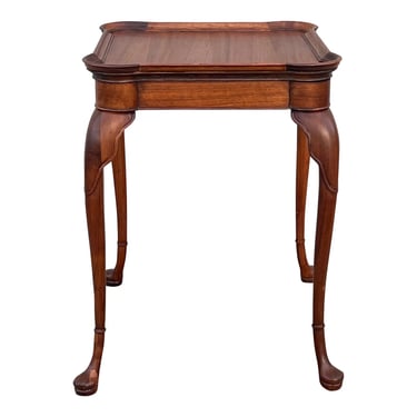 Vintage Carved Mahogany Queen Anne Side Table 
