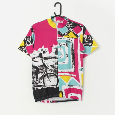 Vintage bold abstract cycling jersey - Medium 