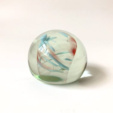 Vintage 1980s Abstact Art Glass Paperweight by Ray Brown 