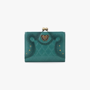 Victorian Quilted Bi-fold Wallet-Turquoise