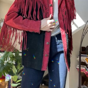 VTG 90s Bob Mackie Suede Fringe Jacket 