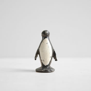 Vintage Lead Penguin Figurine, Toy Penguin Bird Figurine 