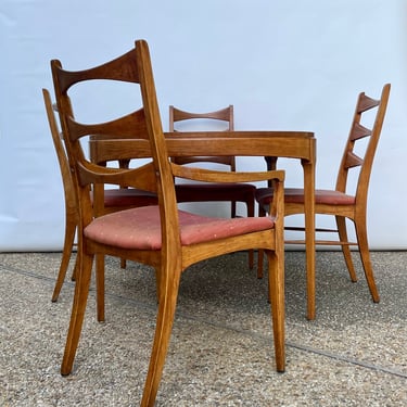 Mid Century Dining Set Lane Rhythm  - oval table, four chairs, one leaf 