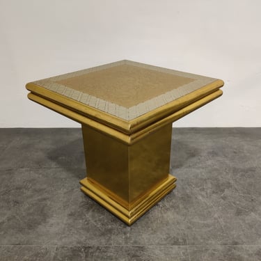 Occasional table by Gony Nava, 1980s - hollywood regency side table - gold side table - brass side table - vintage side table 