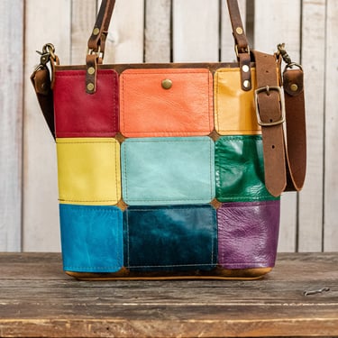 Weekly Limited-Run Bags | Leather tote | Made in USA | The Joanna Patchwork Leather Tote Bag 