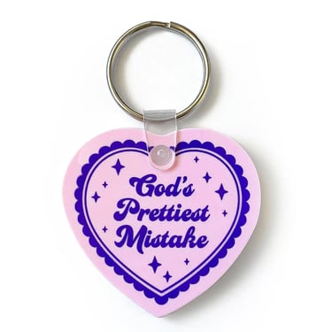 God's Prettiest Mistake Heart Keychain