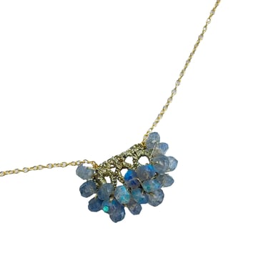 Danielle Welmond |  Woven gold cord lace with Labradorite necklace