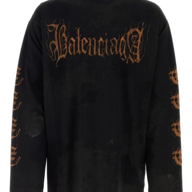 Balenciaga Man Black Cotton Oversize T-Shirt