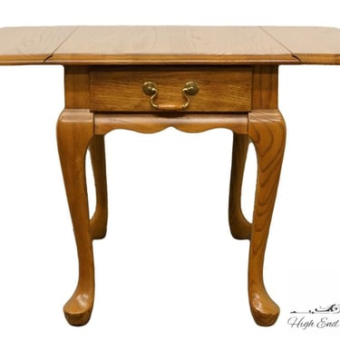 Mersman Solid Oak Country French Drop Leaf Accent End Table 
