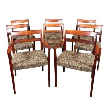 Set of 8 Vintage Danish Mid Century Modern Rosewood Dining Chairs 