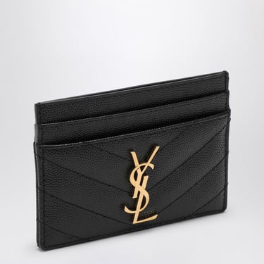 Saint Laurent Black Monogram Credit Card Holder Women