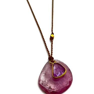 MARGARET SOLOW | TOURMALINE AND SAPPHIRE 18KT NECKLACE