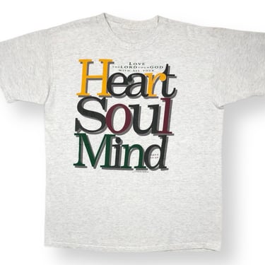 Vintage 1992 “Love The Lord With All Your Heart, Soul, and Mind” Religious Jesus/God Style Graphic T-Shirt Size Large/XL 