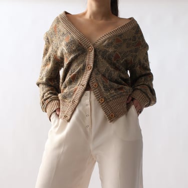 Vintage Abstract Shimmery Cardigan