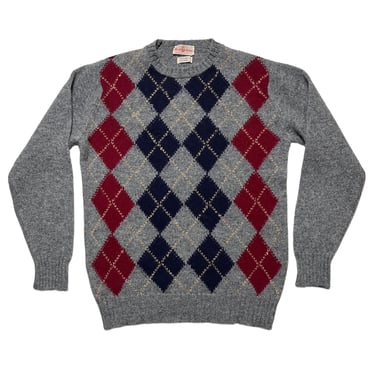 Vintage 1970s ALAN PAINE Shetland Wool Argyle Sweater ~ size 40 / M ~ Preppy / Ivy League / Trad 
