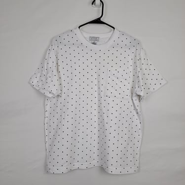 Vintage 80s White & Black Polka Dot T-Shirt 