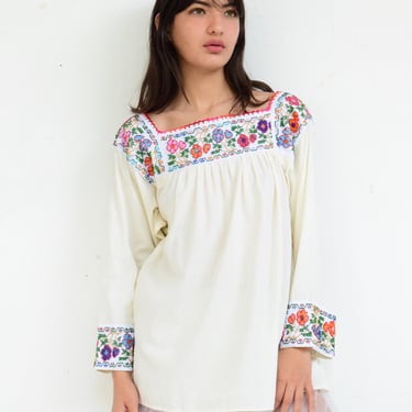 Hand Embroidered Blouse. Hand Beaded Blouse 