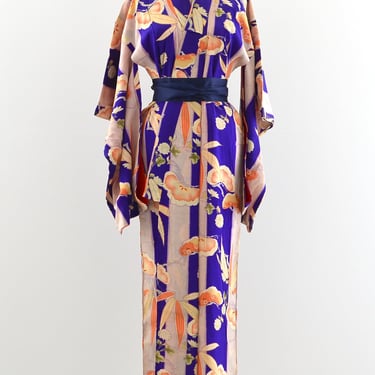 1950s Purple Stripe Kimono