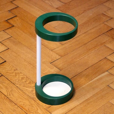 Vintage green and white Space age, panton era umbrella stand, 50s-60s mid-century design 