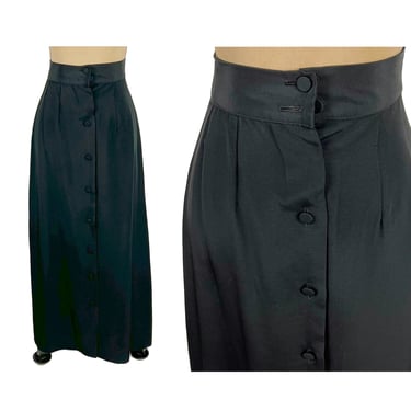 XS~S 60s Black Maxi Skirt, 25.5