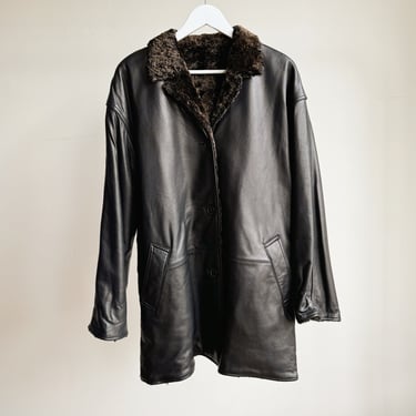 Midnight Danier Reversible Leather Coat